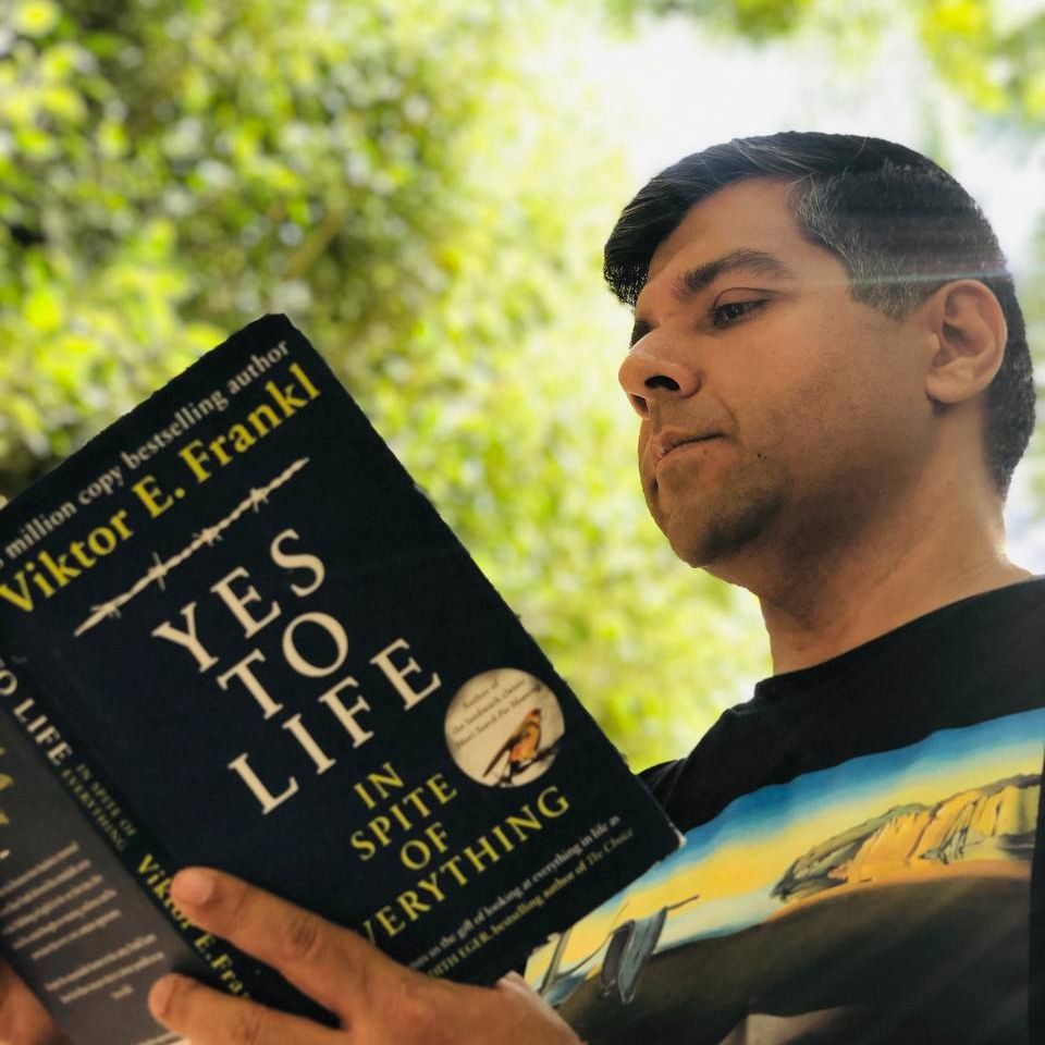 Nitin Kalra reading Viktor Frankl's 'Yes to Life' - Certified Logotherapist and Meaning Coach